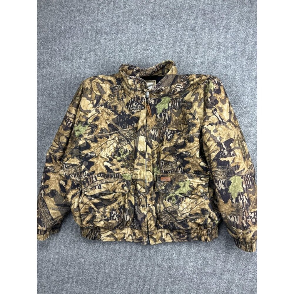 Woolrich Jacket Mens‎ XL Brown Camo Mossy Oak Forest Floor Bomber Hunting